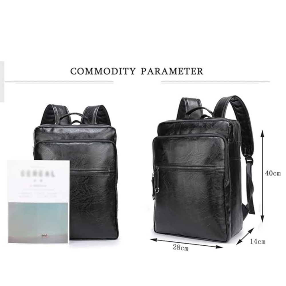 SAC À DOS EN CUIR Polyvalent 15.6 pouces pour Laptop Backpack